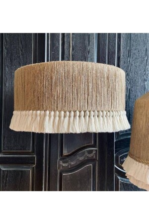 Lighting Bohemian Jute Wrapped Macrame Tasseled Drum Chandelier 22AVZMKP02 - EACHTOME