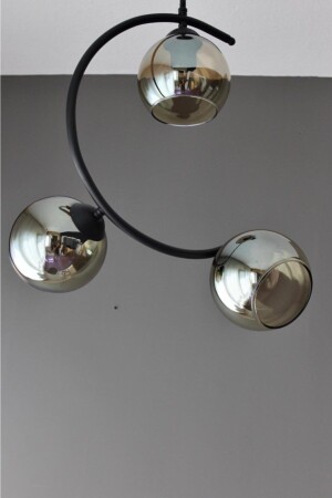 Lighting Living Room Kitchen C Arm 3 Piece Black Chandelier 4TR21111 - AVİZEVİ