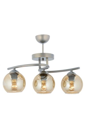 Lighting Living Room Kitchen Modern Chrome Honey Glass Poyraz 3-Plus Chandelier TSÖF4577 - AVİZEVİ