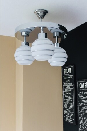 Lighting Living Room Kitchen Modern Decorative Chrome Silver Glass 3-Plafone ANAQ000 - AVİZEVİ