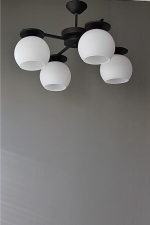 Lighting Mode Living Room Modern Black and White Glass Efes 4-Plus Chandelier SPOOP2133 - AVİZEVİ