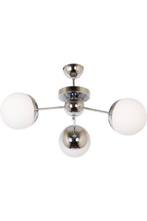 Lighting Modern Decorative Living Room Kitchen Chrome Glass Arya 3-Piece Plafonier Chandelier TR000304 - AVİZEVİ