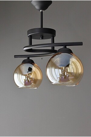 Lighting Modern Sports Retro Bomonti Black 2-Piece Chandelier U02 - Uçar