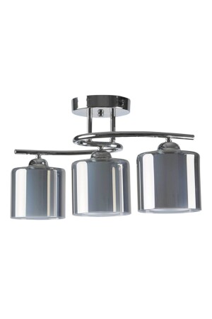 Lighting Poyraz Chrome Smoked Glass Living Room 3-Piece Chandelier ABHZ789 - AVİZEVİ