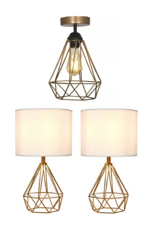 Lighting Set Tardu Living Room Chandelier, Hall Chandelier Kitchen Chandelier 2 Pieces Table Lampshade SET TARDU - White West inn House