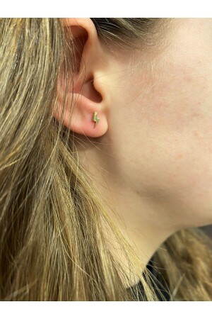 Lightning Tragus Piercing Gold Earring - Hepimitu