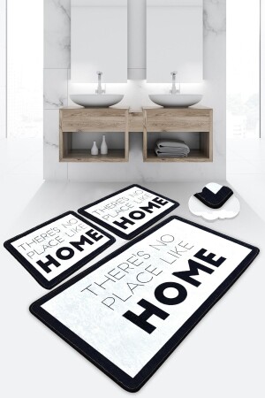 Like Home Djt Set of 3 Bathroom Rug Mat Non-Slip Base Washable Toilet Bowl Set 8682125975979 - Chilai Home