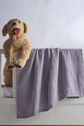 Lila Soft 4 Katlı Müslin Bebek Çocuk Battaniyesi % 100 Pamuk 100 X 100 Cm 528650 - Mariva home