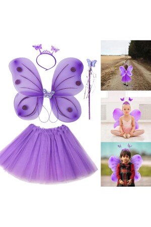 Lilac Purple Butterfly Costume - Lilac Purple Butterfly Costume Accessory Set 4 Pieces - Genel Markalar