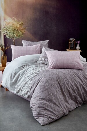 Lilafarbenes Doppelbett-Bettbezug-Set 1068 - BONJARDİNHOME