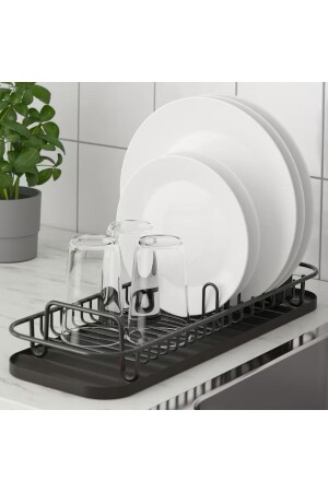 Lillhavet Multifunctional Dish Rack Anthracite - Ikea