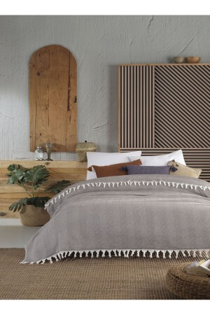 Lily Mink Double Duvet Cover 200 X 230 Cm Bed Sofa Sofa Cover Cotton Woven Tassels Mk-16002 - Lux Touch