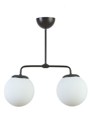 Lily Modern Design Living Room Kitchen Black Color White Glass 2 Piece Chandelier LİL99 - Modavize