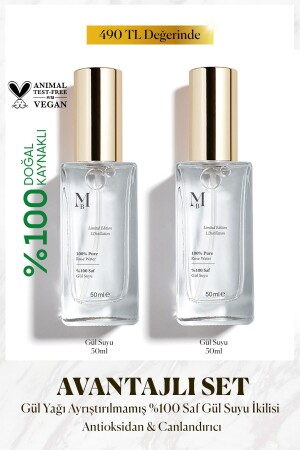 Limited Edition Pure Rose Water 50 Ml Set of 2 MB. HD-GS052 - MİSBAHÇE
