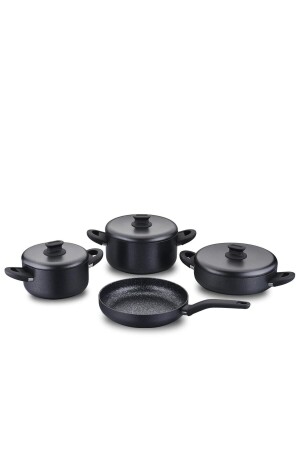 Lina Plus 7 Piece Black Granite Cookware Set 9080201A2887 - KORKMAZ