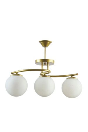 Linda Modern Living Room - Kitchen - Bedroom Closed Globe Glass Triple Chandelier LNDA3LÜ - Modavize