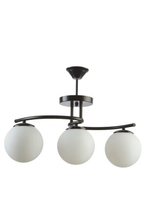 Linda Modern Living Room - Kitchen - Bedroom Closed Globe Glass Triple Chandelier LNDA3LÜ - Modavize