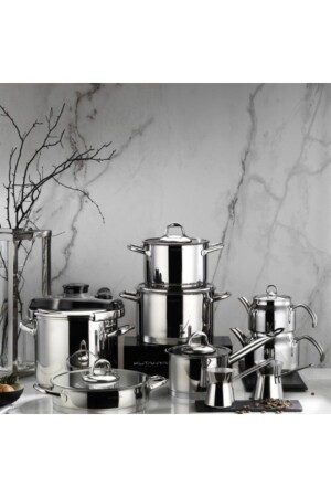 Lindos 16 Piece Steel Dowry Set Plain CLKLDS16CYZSD - Kütahya Porselen