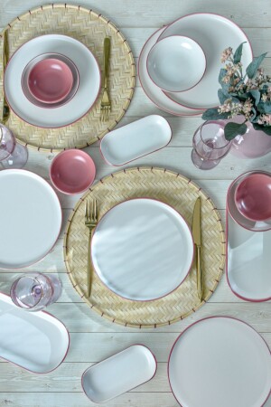 Line Pink Breakfast Set 18 Pieces for 6 People 20000 - Keramika