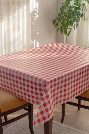 Lined Removable Hygienic Square Plaid Pattern Oilcloth PVC Tablecloth 107-1 - Barış Home Collection