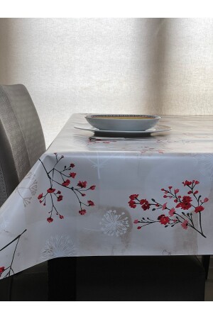 Lined, Stain-Repellent, Erasable, Carefree, Hygienic, Washable PVC Oilcloth Tablecloth - Mavi Ihlamur