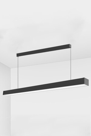 Lineer 80cm Siyah Kasa 3 Renk Aydınlatma, Kumandalı, Ofis Aydınlatması, Modern Avize 3008 - LEDMİ