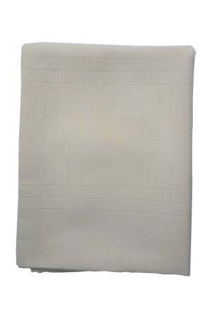 Linen Fabric Striped Tablecloth 160*220 Cm Cream - Erciyesceyiz