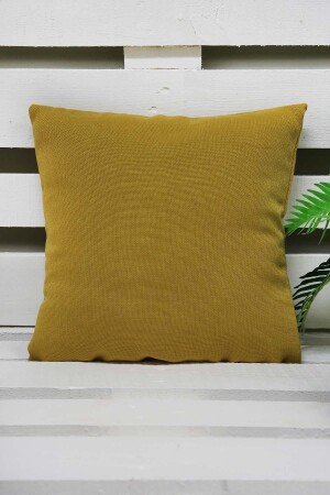 Linen Throw Pillow Mustard 50x50 Cm - Melodie