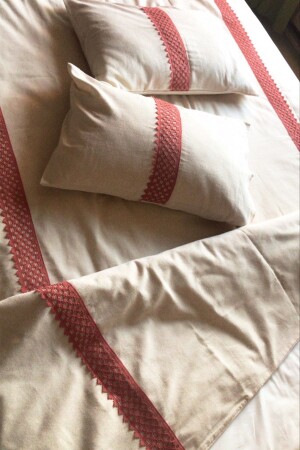 Linen Tile Lace Double Duvet Cover Pillow Set KTNNVRS - vivamaison