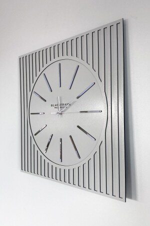 - Lines Effects Series Special Design Wall Clock - Light Gray & Silver - 50x50cm 012021LEM - Blackframe