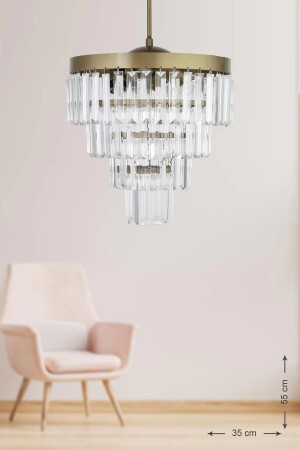Linsa 35 Cm Luxury Chandelier with Crystal Glass Stones - (TANGED COLOR) PY-200-35E - Avizemoda