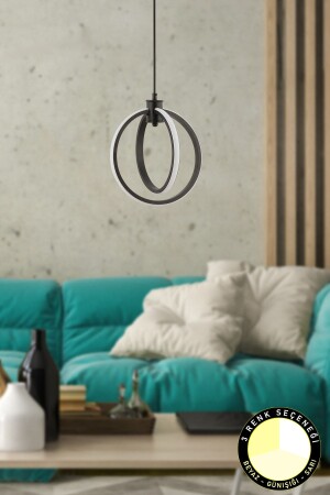 Linux Pendant Lamp 34 Watt Pendant Lamp 3 Color LED Modern Kitchen Bathroom Led Living Room Pendant Lamp Chandelier 3761-01-BL - Apliqa