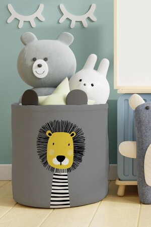 Lion Gray Toy Basket - DT KIDS
