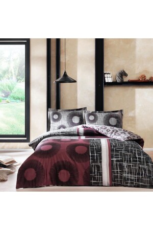 Lionel Satin Double Duvet Cover Set Claret Red 000001000044043002 - Taç