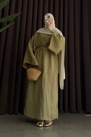 Liora Kapsül Tensel Elbise Olive - Nuuwears