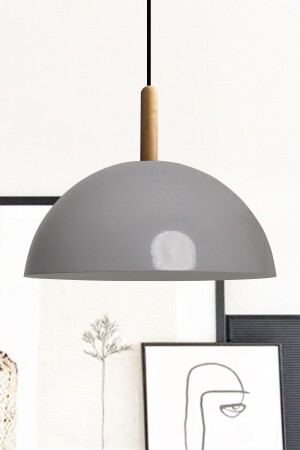 Lipeo Gray Chandelier Wooden Head Single Pendant Lamp Living Room Kitchen Hairdresser Cafe Lamp Decorative BMM7080XXXA - Bamyum