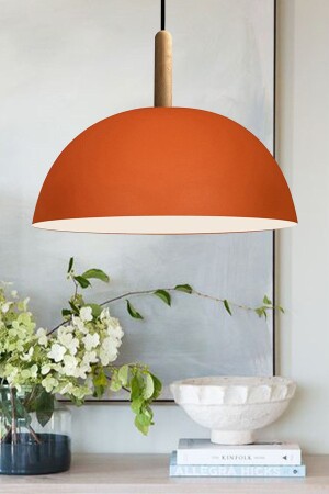 Lipeo Orange Chandelier Wooden Head Single Pendant Lamp Living Room Kitchen Hairdresser Cafe Lamp Decorative BMM7080XXXA - Bamyum