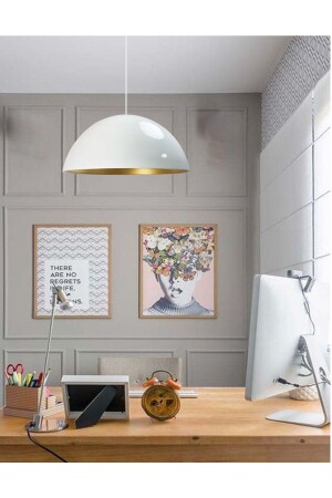 Lipeo White Metal Pendant Lamp Chandelier Kitchen Living Room Cafe Office Decorative Lighting BMM2070XXIB01 - Bamyum