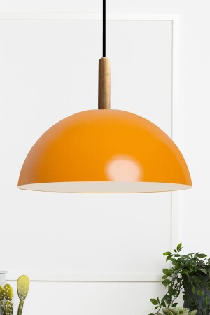 Lipeo Yellow Chandelier Wooden Head Single Pendant Lamp Living Room Kitchen Hairdresser Cafe Lamp Decorative BMM7080XXXA - Bamyum