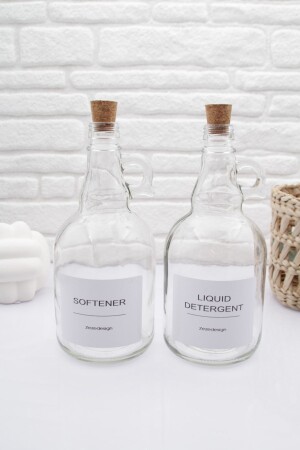 Liquid Detergent Bottle And Softener Bottle Cork Cover 1000ml zeze001001 - zezedesing