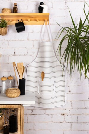 Liquid Proof Kitchen Apron Sponge Filled Double Chamber Pocket Model - Morlay