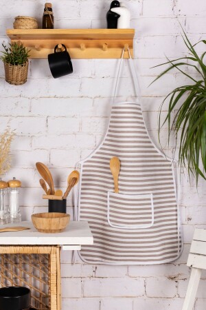Liquid Proof Kitchen Apron Sponge Filled Double Chamber Pocket Model - Morlay