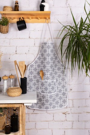 Liquid Proof Kitchen Apron Sponge Filled Double Chamber Pocket Model - Morlay