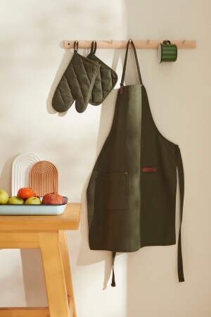 Lisa Gabardin Kitchen Apron Khaki - Karaca Home