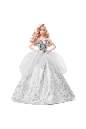 Lizenzierte 2021 Happy Birthday-Puppe mit welligem blonden Haar, 30 cm großes silbernes Kleid BRB/GXL18 - Barbie