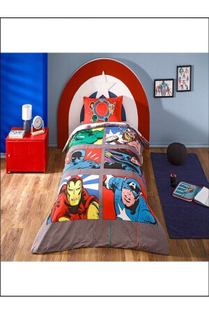 Lisanslı Nevresim Takımı Avengers Face To Face Tek Kişilik Lastikli 160 Cm X 220 Cm 3607-226 - Taç