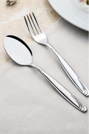 Lisbon 60 Piece Fork Spoon Set Set Platinum-3361 - Nehir