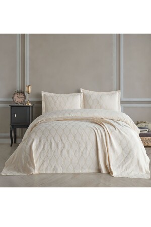 Lisbon Double Bedspread Set (cream) - Birhome