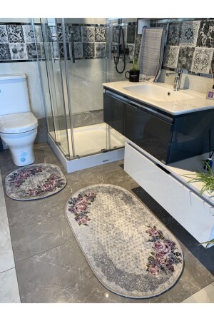 Lisbon Model 2-Piece Latex Bath Mat Set (60X100 - 60X50) BYDMGZ-LOLA - Brillant