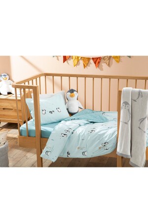 Little Penguin Pamuklu Bebe Nevresım Takımı 100x150 Cm Mint 10037112 - English Home